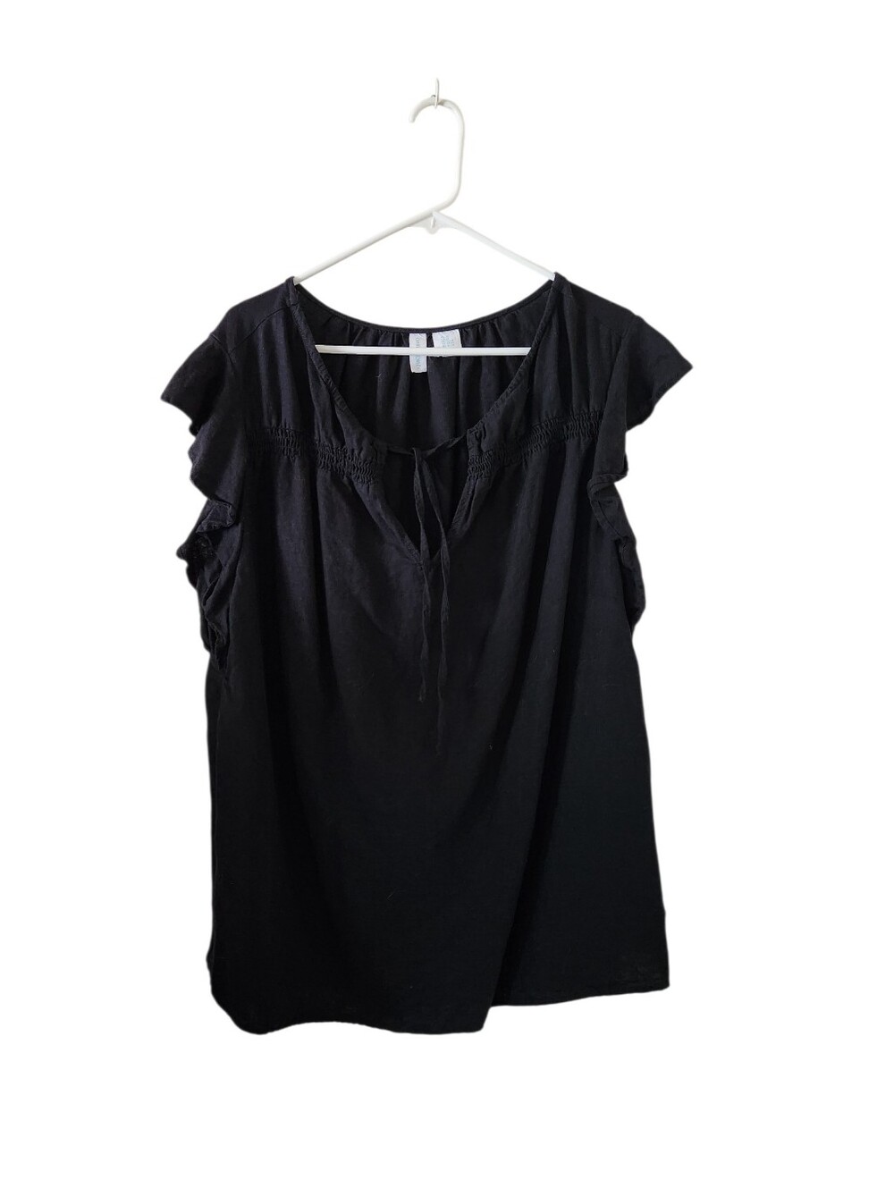 Cynthia Rowley Black Ruffled Top